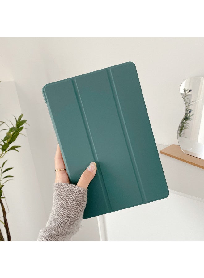 Suitable For Lenovo Xiaoxin Pad2024 Tablet Protective Case Y700 2023 Tri-fold Liquid Leather Case Xiaoxin 11-inch-Color:Dark Night Green-Applicable Model:X306/FC/NC(10.1-inch)  - Image 1