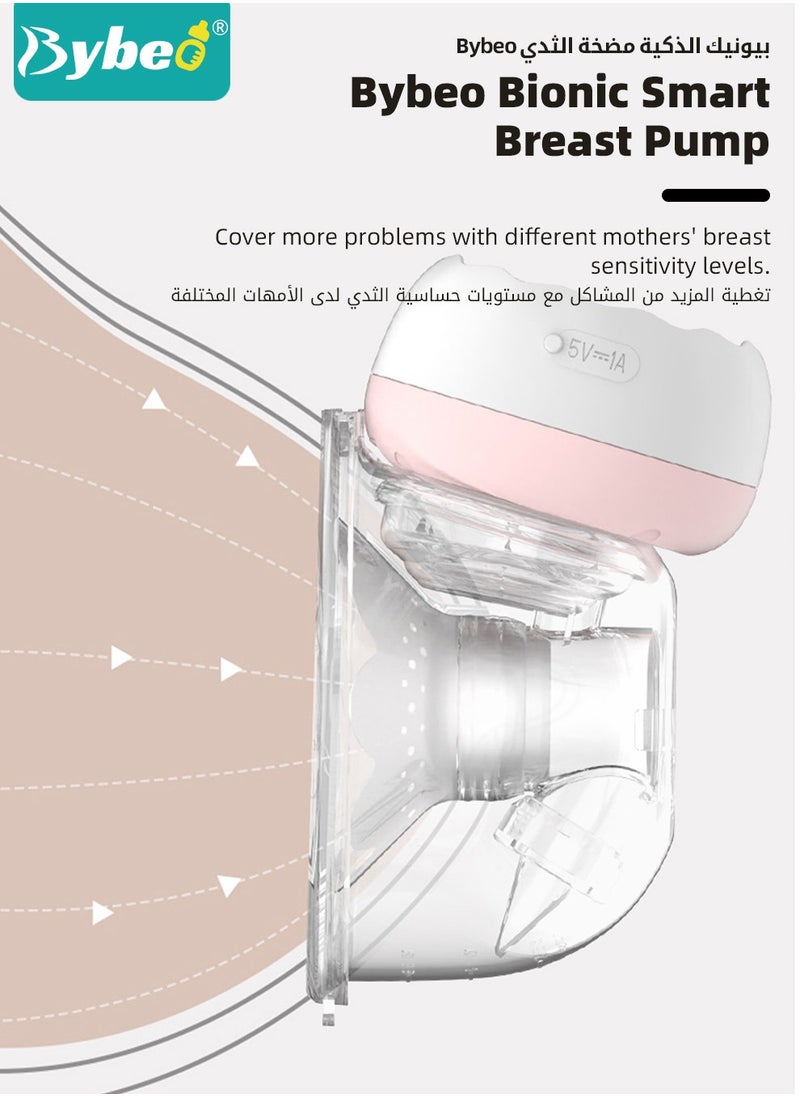 Bybeo Wearable Breast Pump with 30 PCS Breastmilk Storage Bags, Hands-Free Electric Breast Pump, Portable and Wireless Breast Pump with 4 Modes & 12 Levels, LCD Display, Low Noise  - Image 3