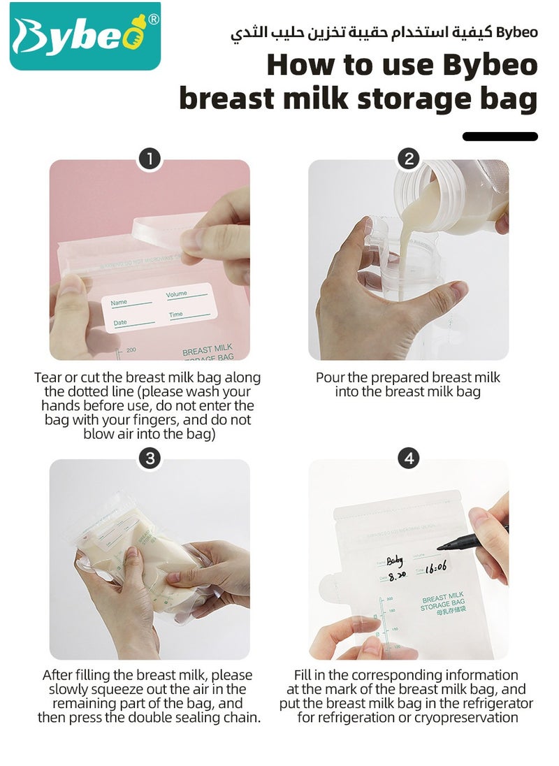 Bybeo - Wearable Breast Pump with 30 PCS Breastmilk Storage Bags, Hands-Free Electric Breast Pump, Portable and Wireless Breast Pump with 4 Modes & 12 Levels, LCD Display, Low Noise - Image 1