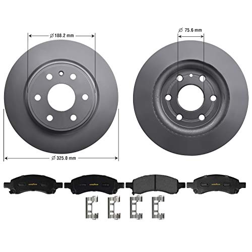 Goodyear Anti Ox Polished Front Brake Kits Rotors & Ceramic Pads For Buick,Chevrolet,GMC & More PRK48719F - Image 3