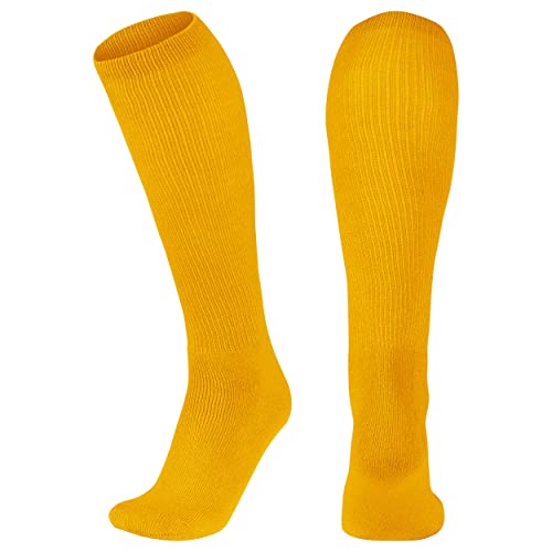 CHAMPRO Multi-Sport Athletic Compression Socks for Baseball, Softball, Football, and More, Gold, Large - Image 1