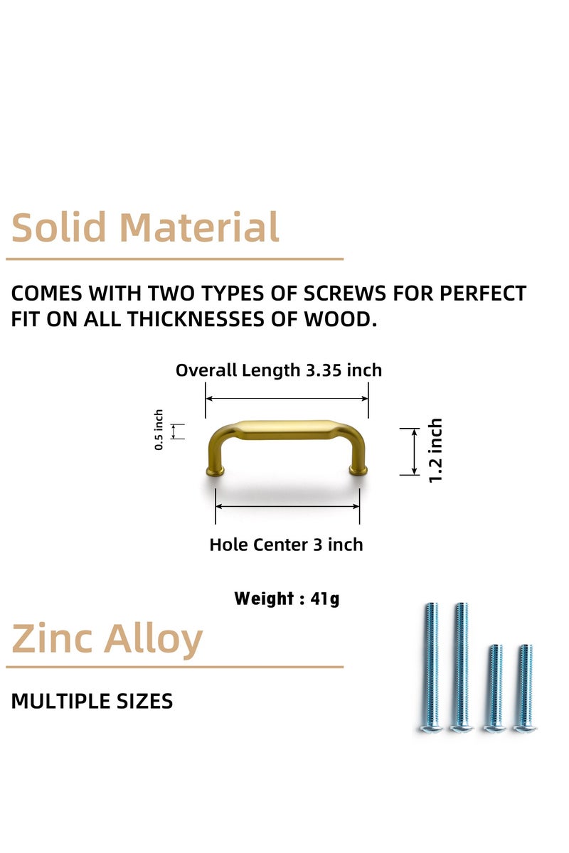 Goo-Ki مجموعة من 6 مقبض سحب المطبخ من خلائط الزنك والنحاس المصقول، مقبض الدواليب، نمط أمريكي، سحب عتيق لمعدات الأثاث. - Image 3