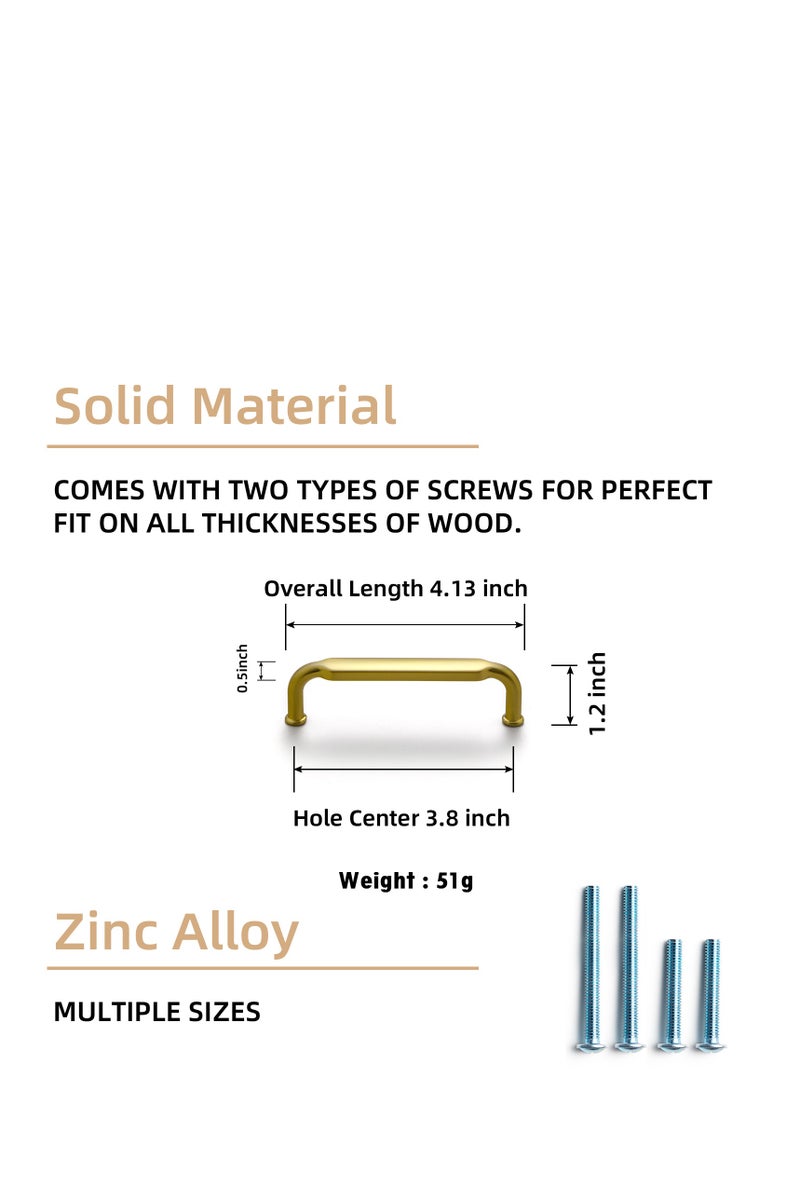 Goo-Ki مجموعة من 6 مقبض سحب المطبخ من خلائط الزنك والنحاس المصقول، مقبض الدواليب، نمط أمريكي، سحب عتيق لمعدات الأثاث. - Image 4