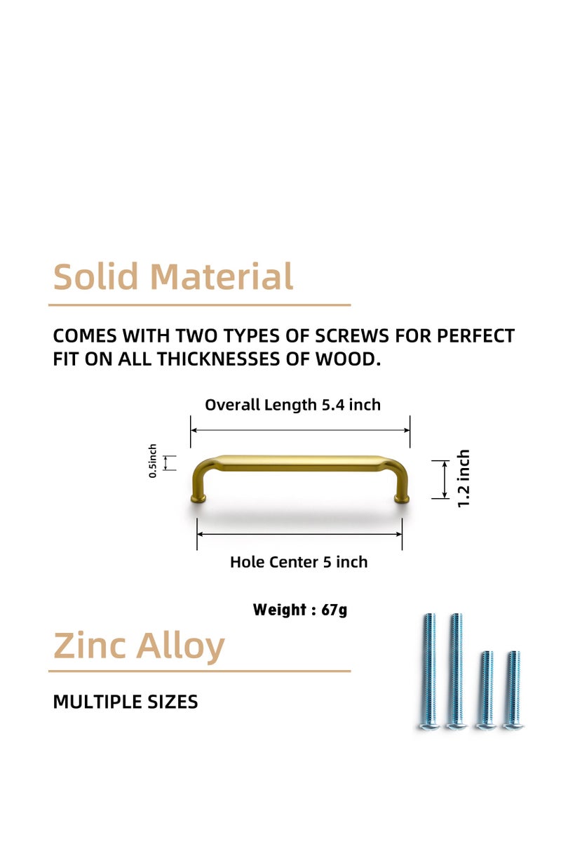 Goo-Ki مجموعة من 6 مقبض سحب المطبخ من خلائط الزنك والنحاس المصقول، مقبض الدواليب، نمط أمريكي، سحب عتيق لمعدات الأثاث. - Image 5