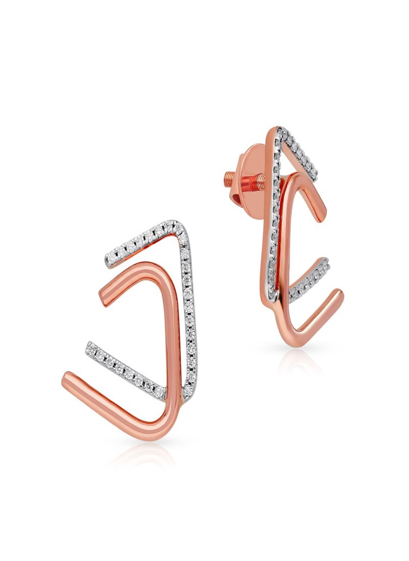 Malabar Gold and Diamonds 18k 750 Purity Mine Diamond Earring MZOZOU068ER1  - Image 1
