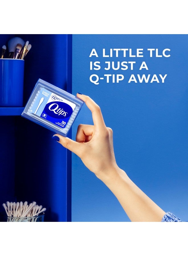 كيو-تيبس أعواد قطنية للسفر، 30 قطعة، عبوة واحدة زرقاء - Image 5