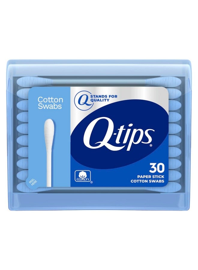 كيو-تيبس أعواد قطنية للسفر، 30 قطعة، عبوة واحدة زرقاء - Image 1