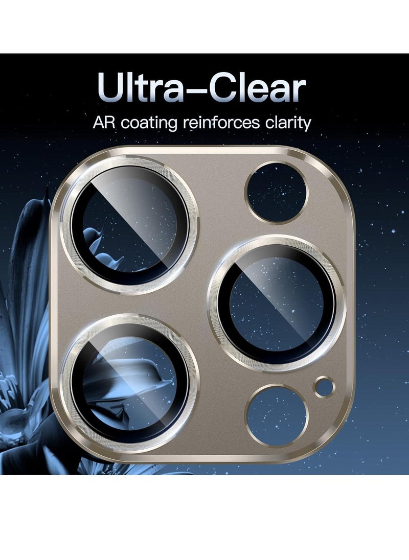 Raxoom Camera Lens Protector for iPhone 15 Pro 6.1-Inch and iPhone 15 Pro Max 6.7-Inch, Full Coverage 9H Tempered Glass Ring Cover, Matte Metal Plate, Case Friendly, 1-Pack (Natural Titanium) - Image 4