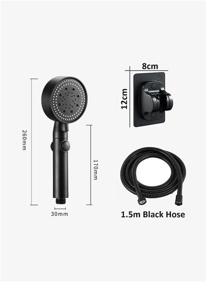 joyzzz Shower Head, High Pressure Handheld Shower Head With 5 Settings, Sticky Shower Head Holder (adjustable Height/angle, Extra 1.5m Shower Hose） - Image 4