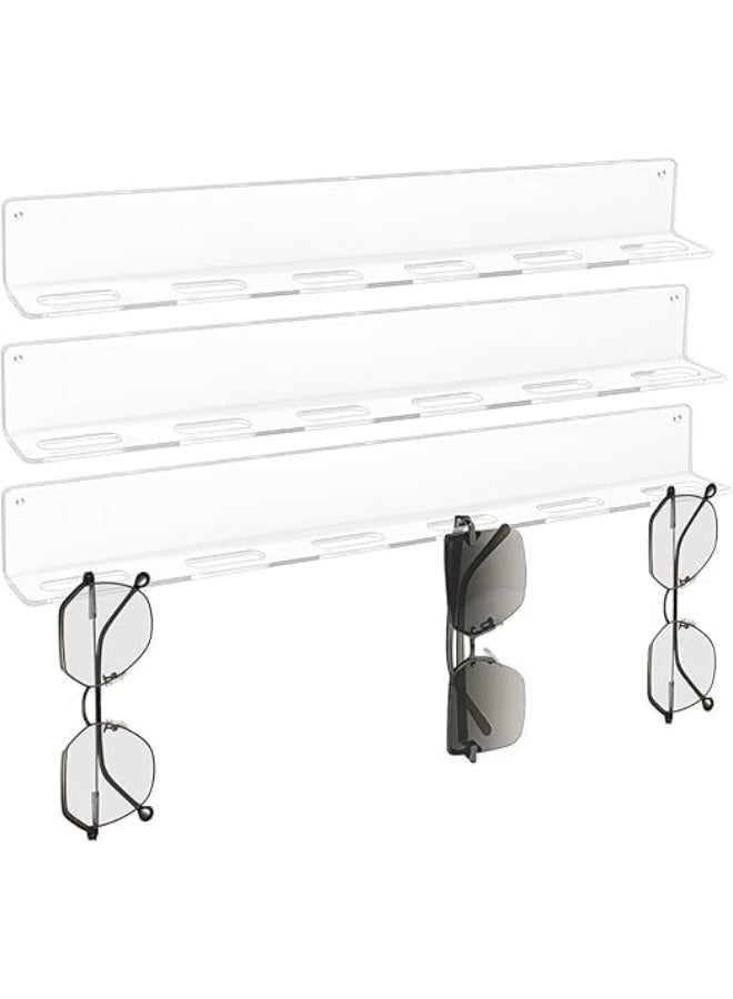 TPGP Acrylic Wall-Mounted Eyeglasses Display Holders, Set Of 3, Clear - Image 1