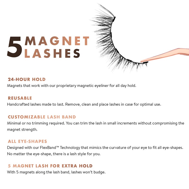 MoxieLash Magnetic Eyelashes - Baby | Reusable Magnetic Lashes, No Glue or Alcohol, Natural Accent Cat Eye & Subtle Beautiful Look, Professional Faux False Eyelashes - 1 Pair - Image 5