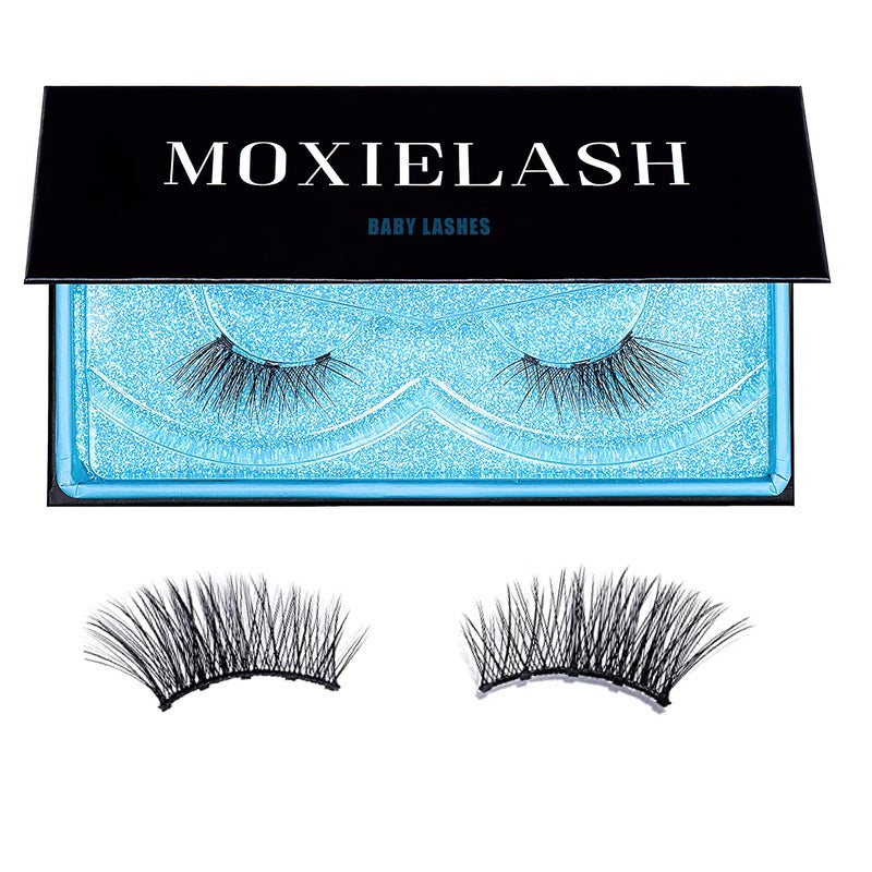 MoxieLash Magnetic Eyelashes - Baby | Reusable Magnetic Lashes, No Glue or Alcohol, Natural Accent Cat Eye & Subtle Beautiful Look, Professional Faux False Eyelashes - 1 Pair - Image 1