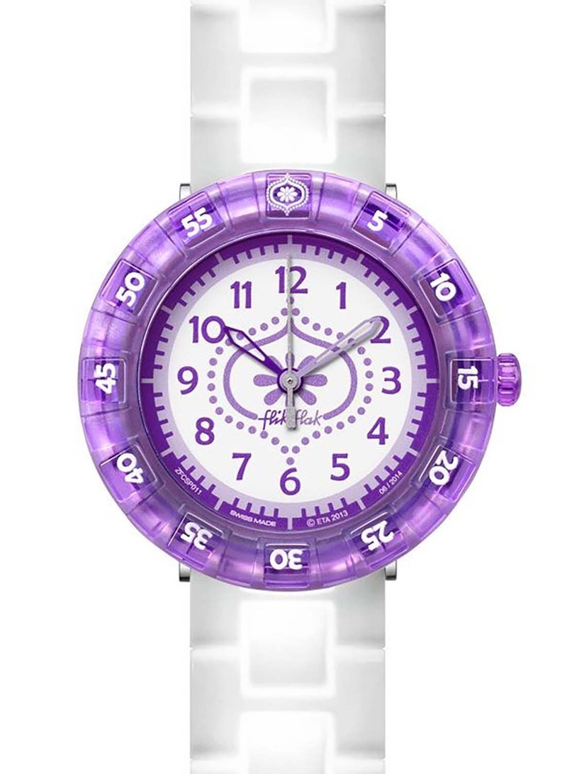 Swatch ساعة يد نسائية مقاومة للماء بحركة كوارتز صيفية بنفسجية - 25 مم - Image 1