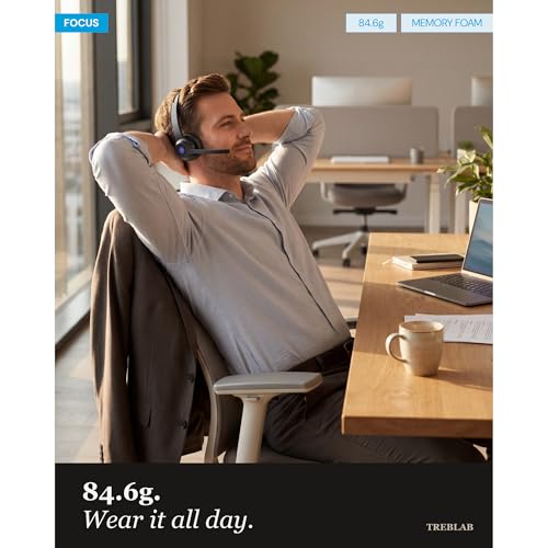 TREBLAB C7 - Single Ear Bluetooth Headset with Mic, Bluetooth 5.4, 60H Playtime, Type-C Fast Charging, IPX4 Waterproof, Wireless Headset with Mic for Trucker, Work, Calls, Home Office - Image 4