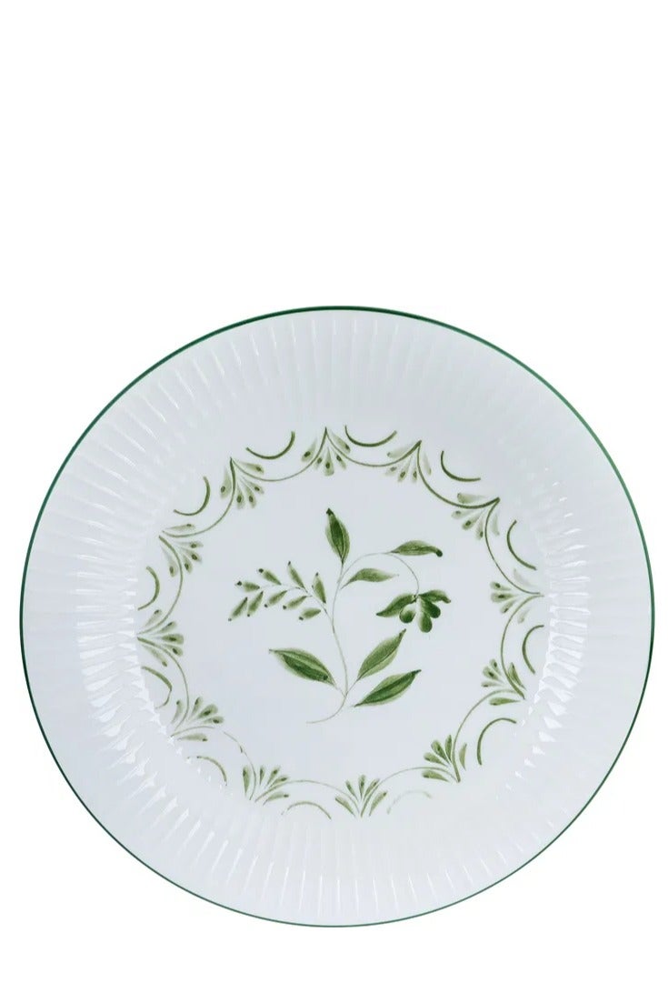 Alsaif Gallery Al Saif Gallery Green Pattern Porcelain Dinner Set, 24 Pieces - White - Image 4