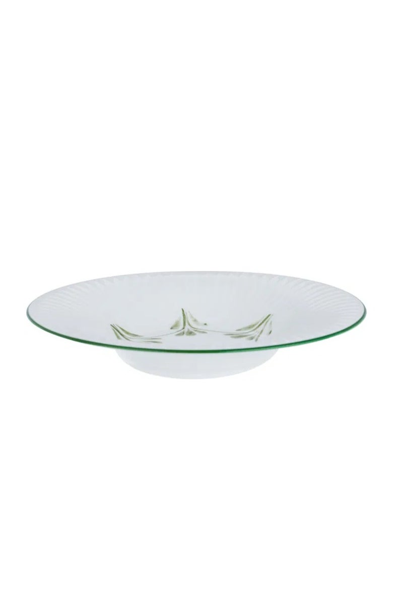 Alsaif Gallery Al Saif Gallery Green Pattern Porcelain Dinner Set, 24 Pieces - White - Image 3