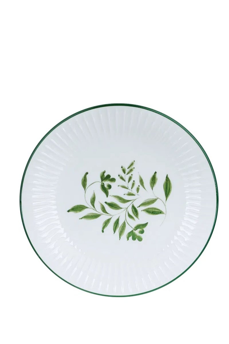 Alsaif Gallery Al Saif Gallery Green Pattern Porcelain Dinner Set, 24 Pieces - White - Image 5