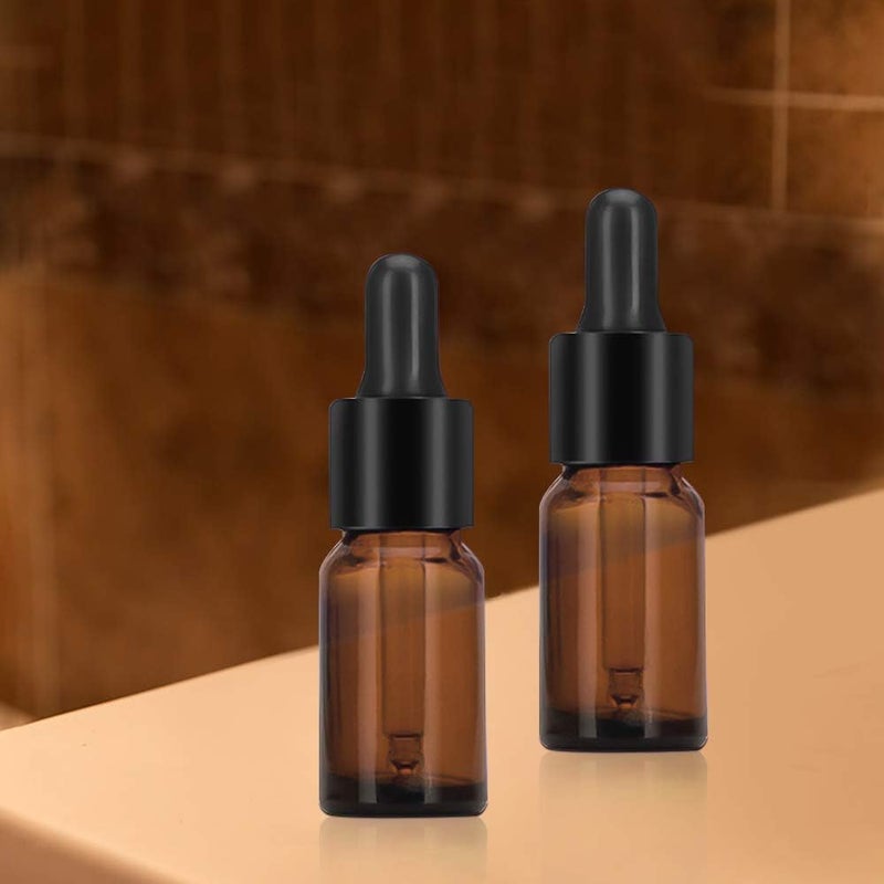 YLX 12 قطعة، زجاجات 10 مل، زجاجات قطارة زيت عطري كهرمانية صغيرة فارغة مع قمع صغير لزيوت التدليك والعطور وزجاجات الأدوية للعلاج العطري - Image 4