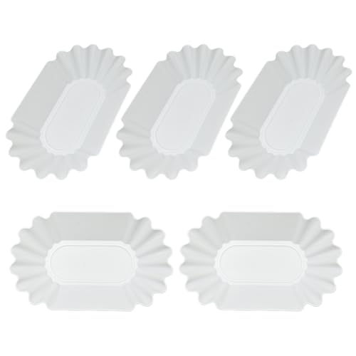 CAFEMASY Coffee Beans Cupping Sample Tray Reusable Plastic Plate for Scooping and Weighing Display Sample Coffee Beans 5pcsWhite - Image 1