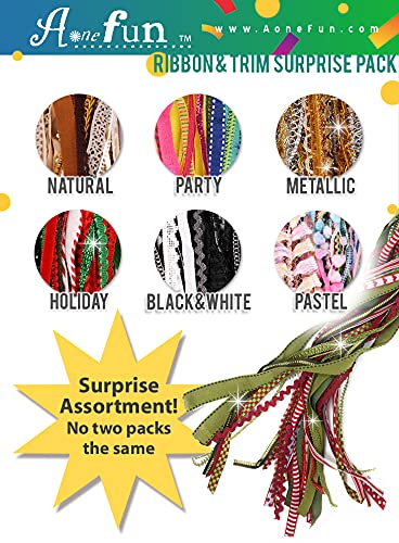 AoneFun Assorted Ribbon – Fabric Ribbon for Mums Fabric Trim Pack Hair Ribbons for Girls Decorative Bow Making Supplies Set Ribbons for Crafts Wrapping Approx 30 Yards Natural - Image 3