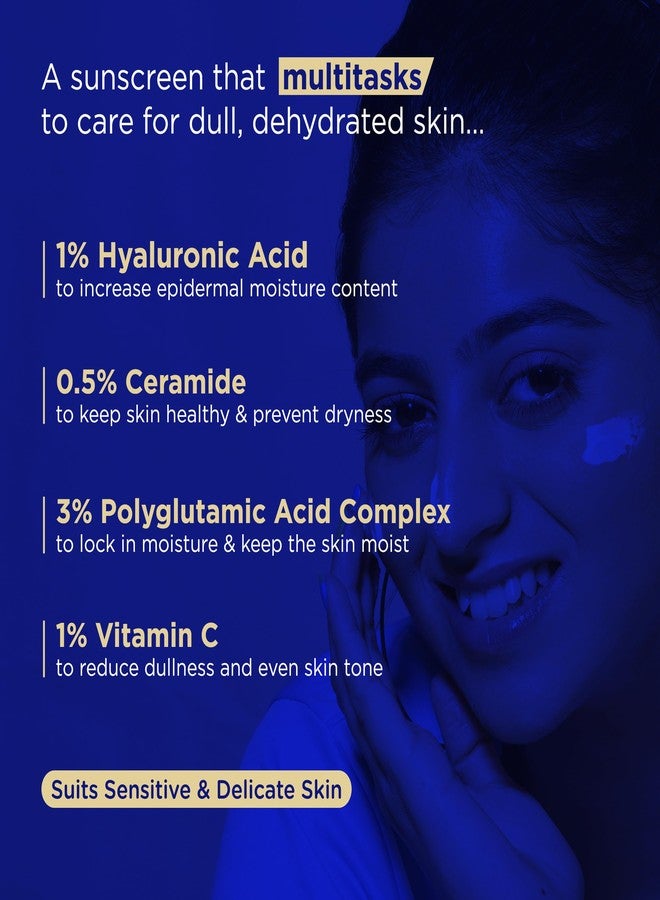 Undry Hydrating Sunscreen SPF 50+ PA+++ for Dry Skin | Lightweight Gel with Hyaluronic Acid & Ceramide | Broad Spectrum, Quick Absorption | Dermatologically Tested | 50g Pack of 3 - Image 4