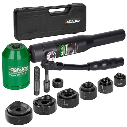 UTZIKO Hydraulic Knockout Hole Punch Driver Kit 1/2 to 2 inch Electrical Conduit Hole Cutter Set KO Tool Kit Metal Sheet Puncher - Image 1