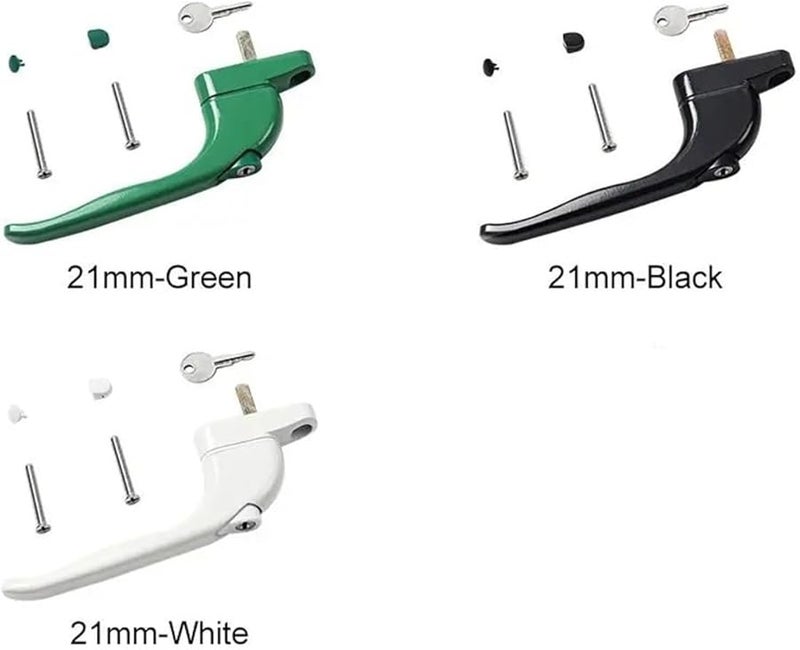 Green Double Glazed Door Latch Window Handle With Spindle Lock 21mm Size - Image 4