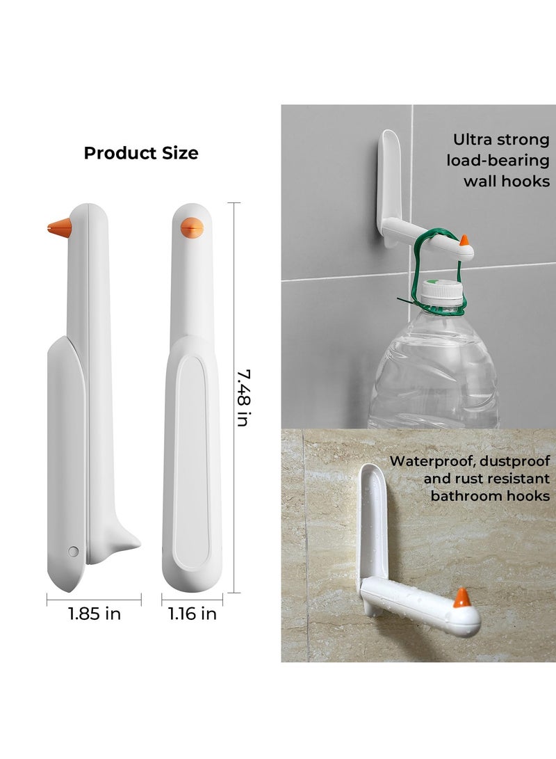 KASTWAVE 2 Pack Wall Hooks, Adhesive Hooks for Walls No Damage, Coat Hook with Specially Customized Sealant, Sticky Hooks for Hanging Hangers, Towels, Bags, Clothes, Bathrobes, Paper Rolls - Image 2