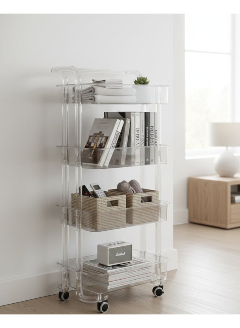 تشويس 4 ارفف بزاوية للتنظيم مع العجلات لسهولة التنقل - Image 1