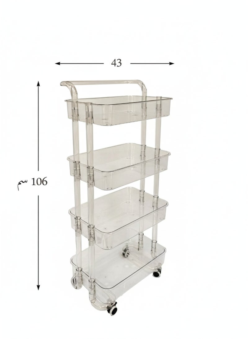 تشويس 4 ارفف بزاوية للتنظيم مع العجلات لسهولة التنقل - Image 2