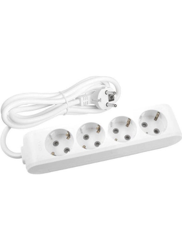 Viko - Multi Let (4-Piece) Quadruple Socket Grounded Child-Proof Cable 2 (Two) Meters (8 Pieces) - Image 1