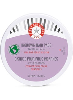 First Aid Beauty First Aid Beauty Ingrown Hair Pads with BHA & AHA – Daily Treatment Relieves Razor Burn, Prevents Ingrown Hairs and Soothes Irritation – 28 Pads  - Image 1