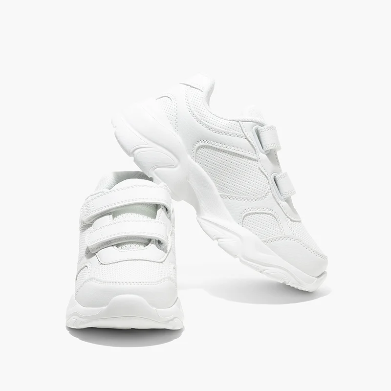 AMICA Amica Kids School Shoes  Lightweight, breathable vegan leather sneakers with anti-slip Phylon outsole, memory foam insoles, and double Velcro design for boys, girls, and school wear.