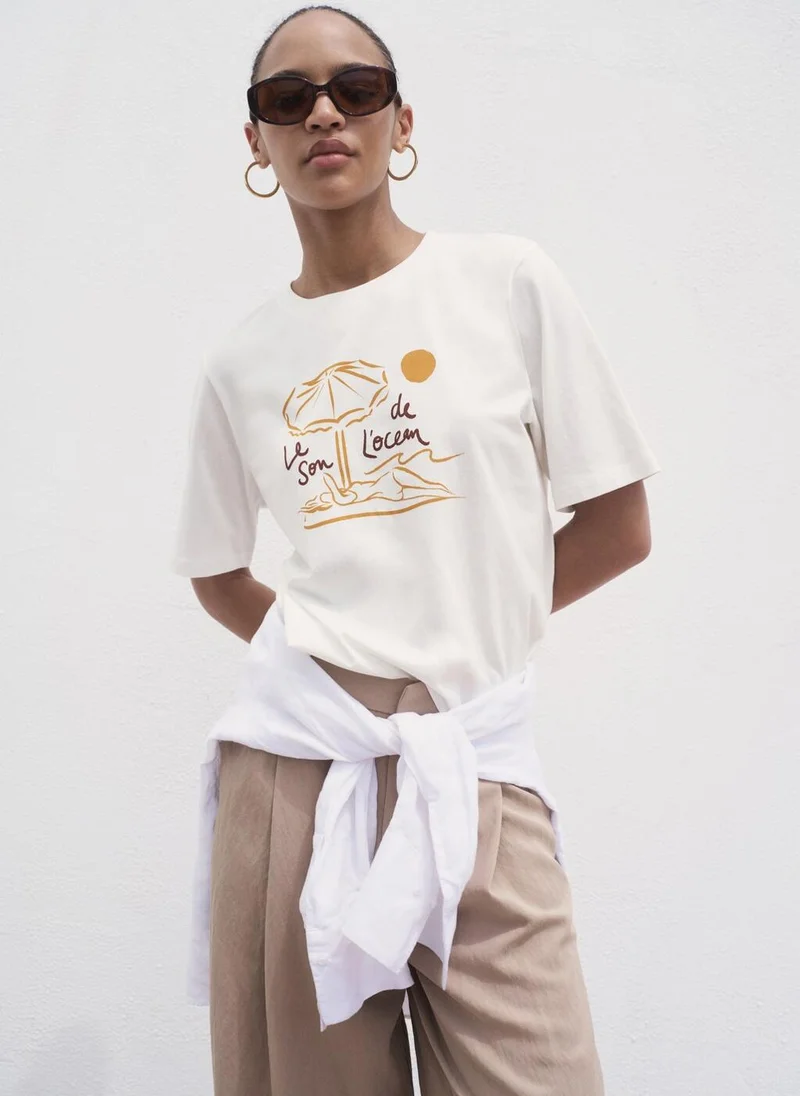 MANGO Short-sleeved printed t-shirt
