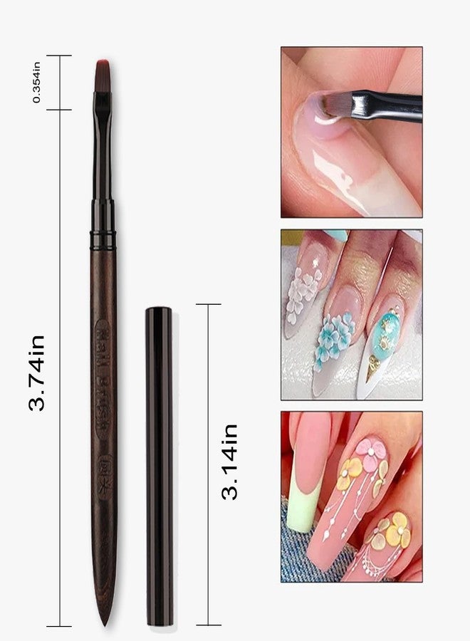 SILPECWEE 1pc Acrylic Nail Brush Round Nail Art Brushes Builder Gel Brushes for Nails Design Tool Nail Clean Up Brush Paint Pen Nail Polish Brush Manicure Brushes - Image 4