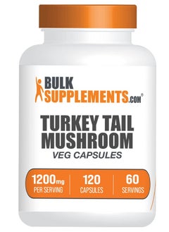 BULKSUPPLEMENTS.COM Turkey Tail Mushroom Capsules Coriolus Versicolor Extract Turkey Tail Mushroom Extract Turkey Tail Capsules 2 Capsules 1200Mg Per Serving 120 Veg Capsules  - Image 1