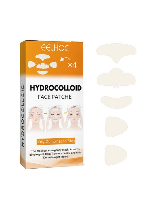 EELHOE Hydrocolloid Face Acne Pimple Patch 20PCS/Box (4pcs * Forhead Patch+4pcs * Nose Patch+4pcs * Cheeck* Chin Patch+8pcs * Cheek Patch) Portable