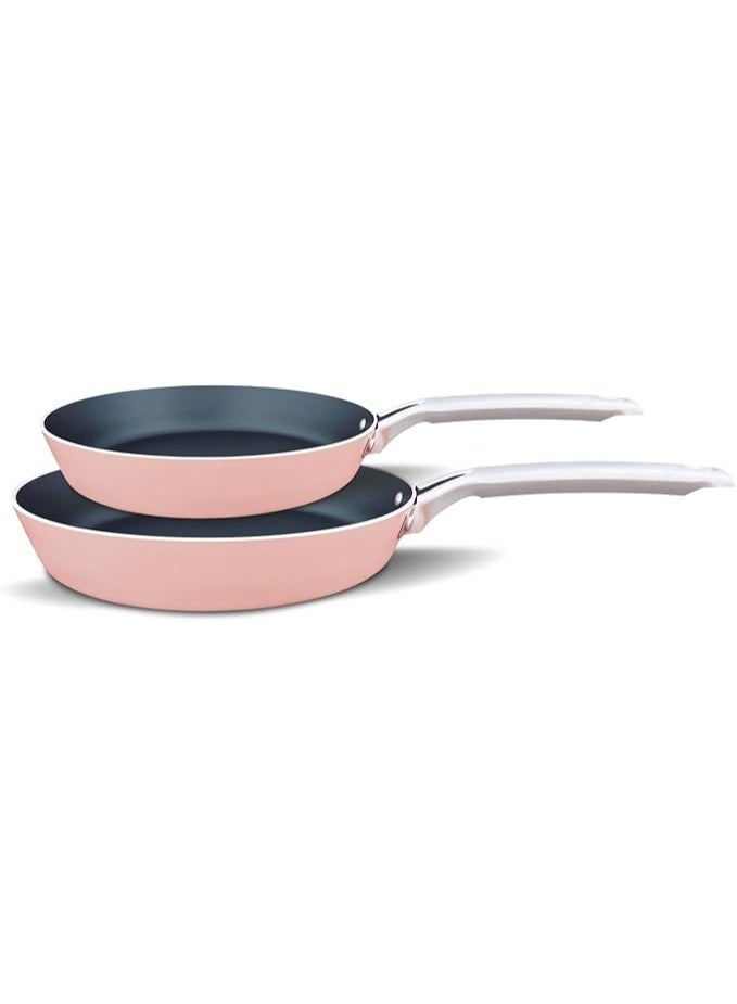 trueval Diamond 2-Piece Frying Pan Set (20-24 cm) with Stainless Steel Handles