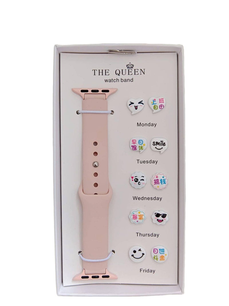 AD #11 Silicone Sport Strap Smartwatch Band Compatible with Apple Watch with Adjustable Fit Replacement Strap for Daily Wear - Image 1