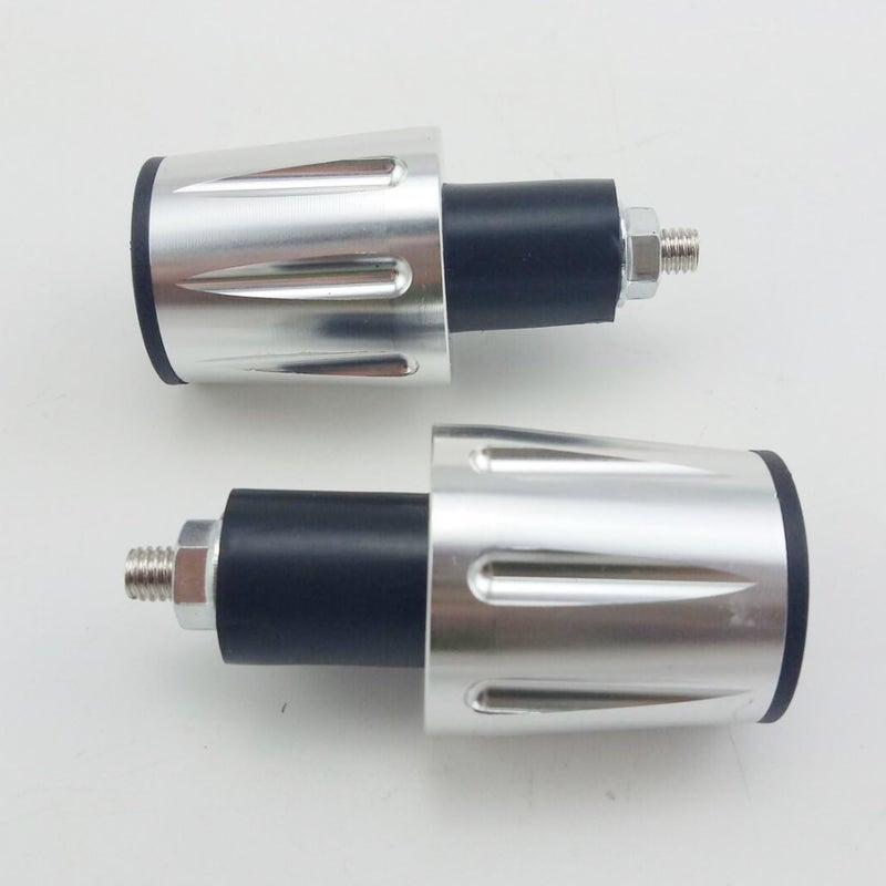 OKSTNO Bar End Caps Plug - Newset Style Heavy Duty 7/8 inch Bar Ends Universal Fits for Suzuki Yamaha Kawasaki (Silver) - Image 5