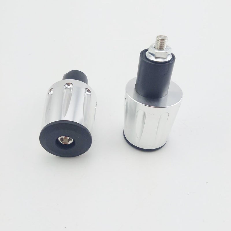 OKSTNO Bar End Caps Plug - Newset Style Heavy Duty 7/8 inch Bar Ends Universal Fits for Suzuki Yamaha Kawasaki (Silver) - Image 4