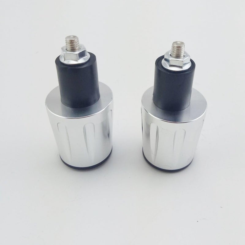 OKSTNO Bar End Caps Plug - Newset Style Heavy Duty 7/8 inch Bar Ends Universal Fits for Suzuki Yamaha Kawasaki (Silver) - Image 3