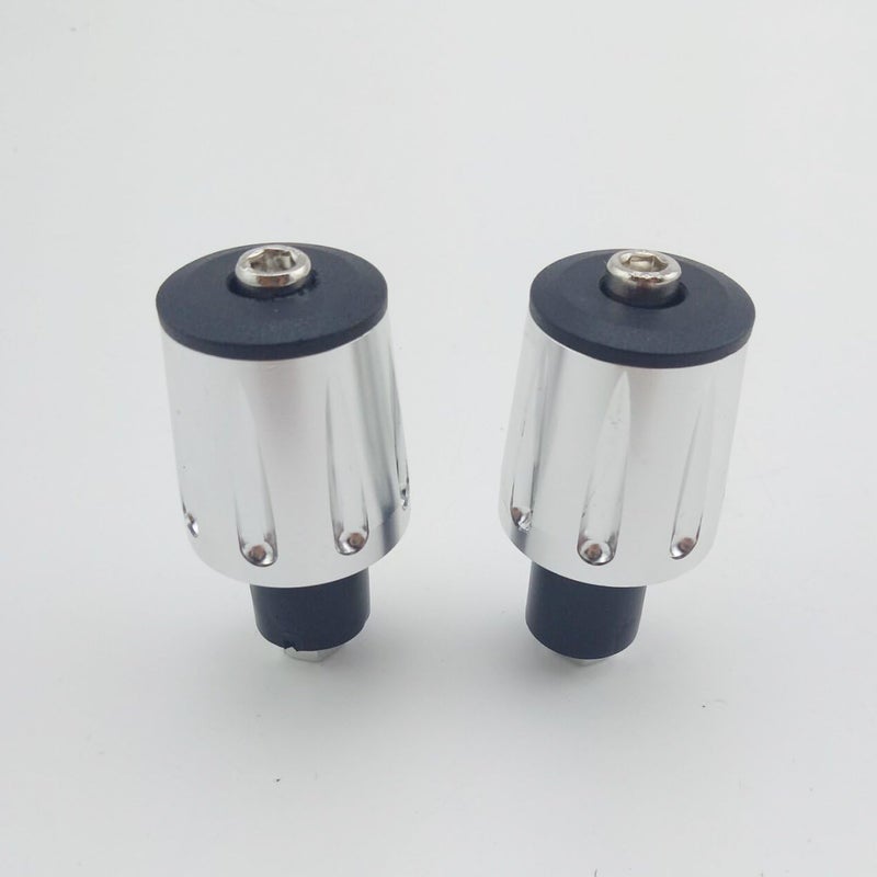 OKSTNO Bar End Caps Plug - Newset Style Heavy Duty 7/8 inch Bar Ends Universal Fits for Suzuki Yamaha Kawasaki (Silver) - Image 2