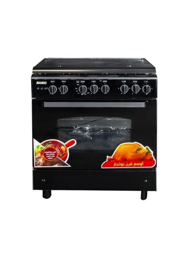 BASIC Basic Gas Oven, 5 Burners, 60*80 cm, Full Safety - Steel BO-R8060  - Image 1