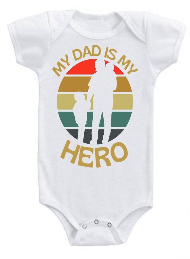 American Apple Printed Romper Dress Baby Sleep Suit for Boys & Girls Super Papa, Super Dad, My Daddy My Hero Theme Gift Rompers (0-3 Months, My Dad Is My Hero 2) - Image 1