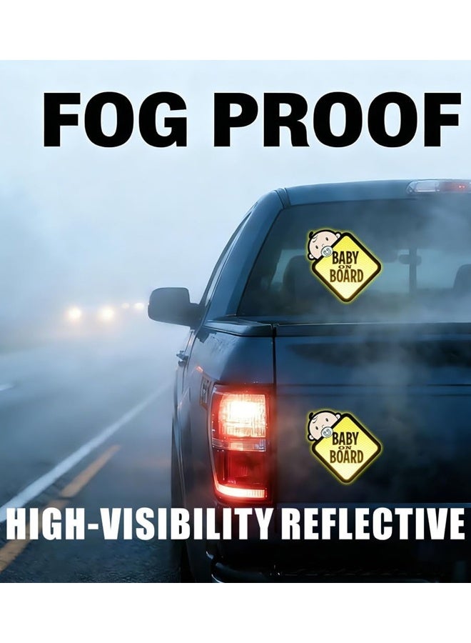 3PCS Baby On Board Car Sticker, Reflective Waterproof Safety Warning Sign - Image 5