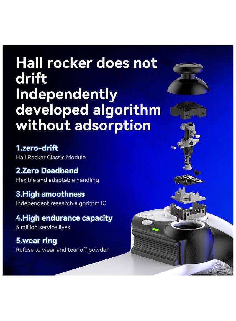 وحدة تحكم ألعاب D9 لجهاز iPhone و iPad mini و iOS MFi و Android، وحدة تحكم ألعاب لاسلكية عبر Bluetooth للهواتف والأجهزة اللوحية لجهاز PC و Switch و Xbox و PS4 (ليس PS5)، عصي تحكم مع تأثيرات هول وزر - Image 5