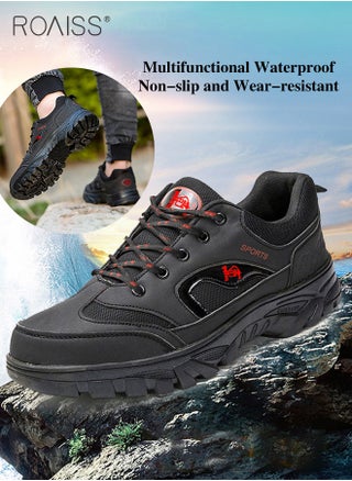 Low Top Hiking Boots for Men Outdoor Walking Shoes Casual Sneakers Mens Lightweight Wear Resistant Anti Slip Colorblock Sneakers Hiking Shoes Black - pzsku/ZCEAE25AF91D696ED6B21Z/45/1750732355/ab992e8f-a5ea-49f2-bf66-f9c37319a47b