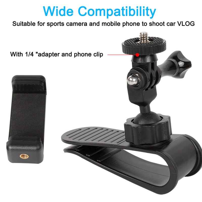 PellKing Car Sun Visor Mount VLOG/Video Holder for iPhone Samsung Cell Phone GoPro 13 12 10 9 8 7 6 Insta360 X5 X4 X3 X2 X RS R AKASO DJI Osmo Action 5 4 3 2 Camera and Accessories - Image 5