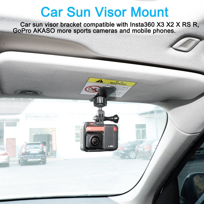 PellKing Car Sun Visor Mount VLOG/Video Holder for iPhone Samsung Cell Phone GoPro 13 12 10 9 8 7 6 Insta360 X5 X4 X3 X2 X RS R AKASO DJI Osmo Action 5 4 3 2 Camera and Accessories - Image 2